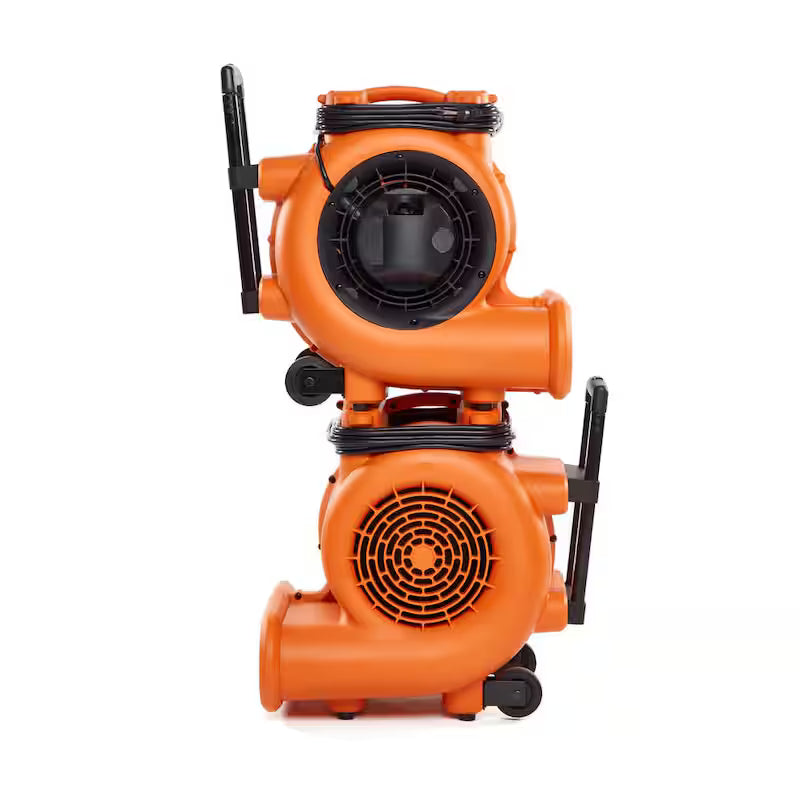 3-Speed Portable Blower Fan Air Mover with Collapsible Handle and Rear Wheels W8589