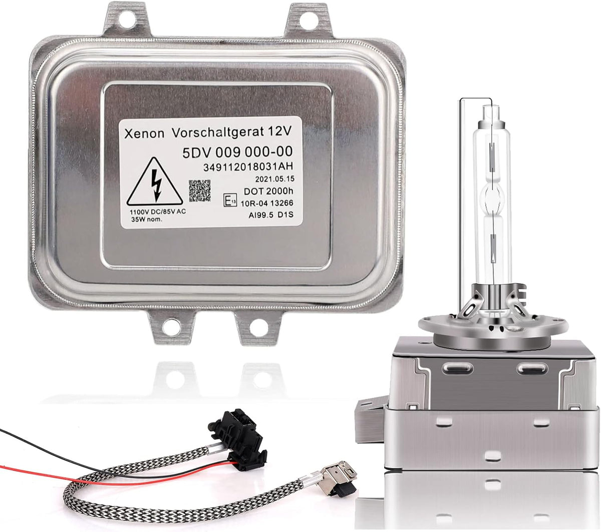 Xenon HID Ballast Headlight Control Unit with Igniter and D1S Bulb Replacement, Pack of 2 X8255