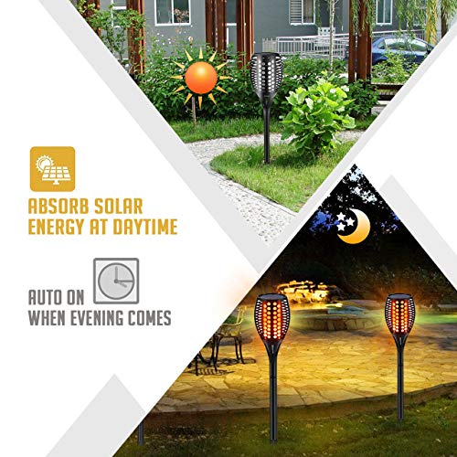 43" Flickering Flames Torch Lights Outdoor Waterproof 4-Pack F254899