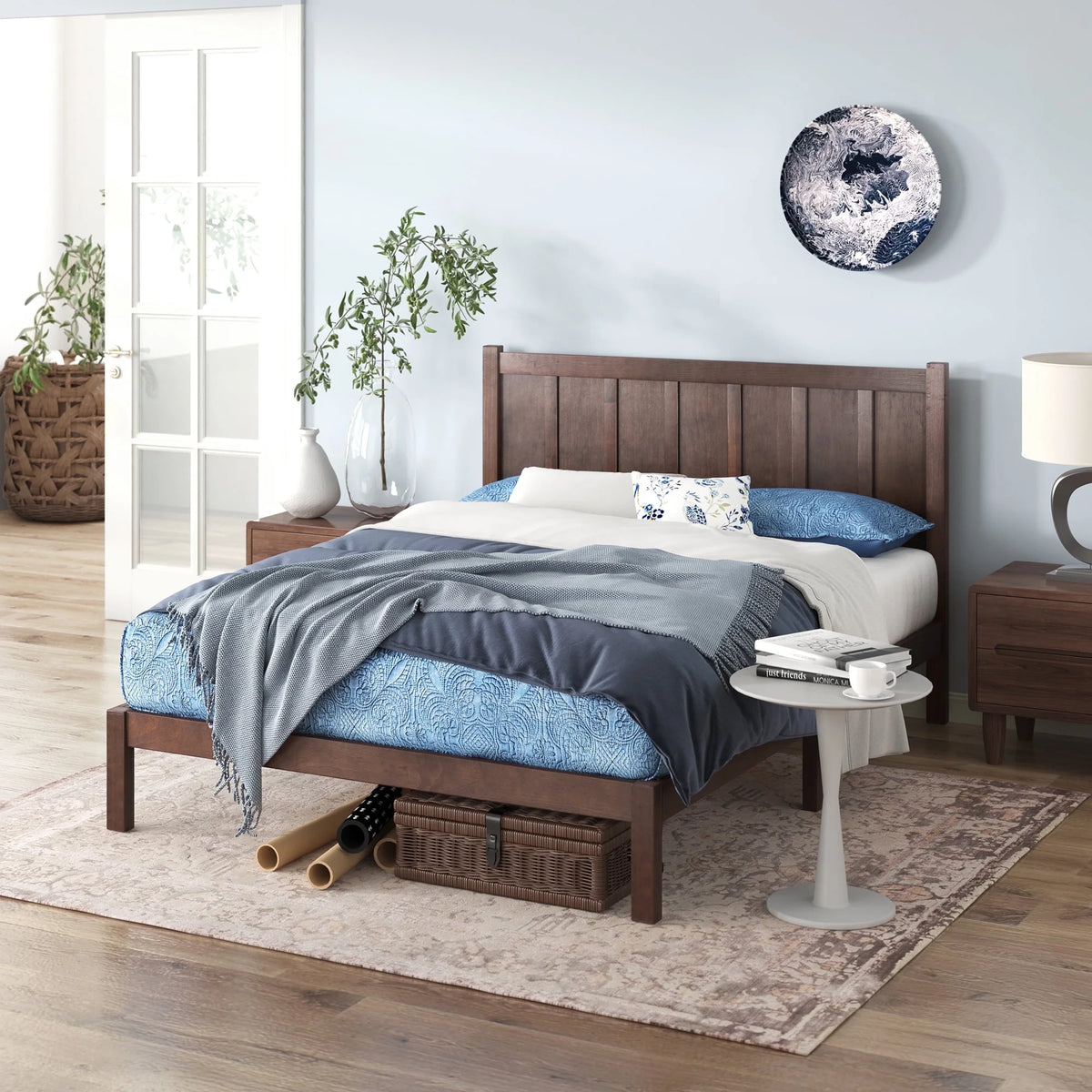 Queen Acacia Wood Platform Bed Frame E19456