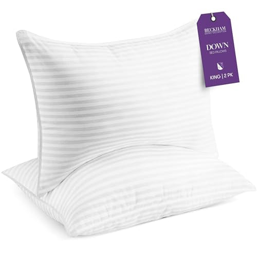 Queen Size Set of 2 Down Bed Pillows K7366