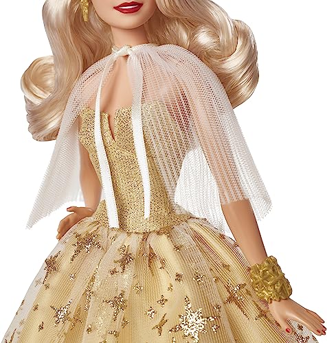 Black Hair Golden Gown Collectible Doll with Doll Stand & Certificate of Authenticity L808