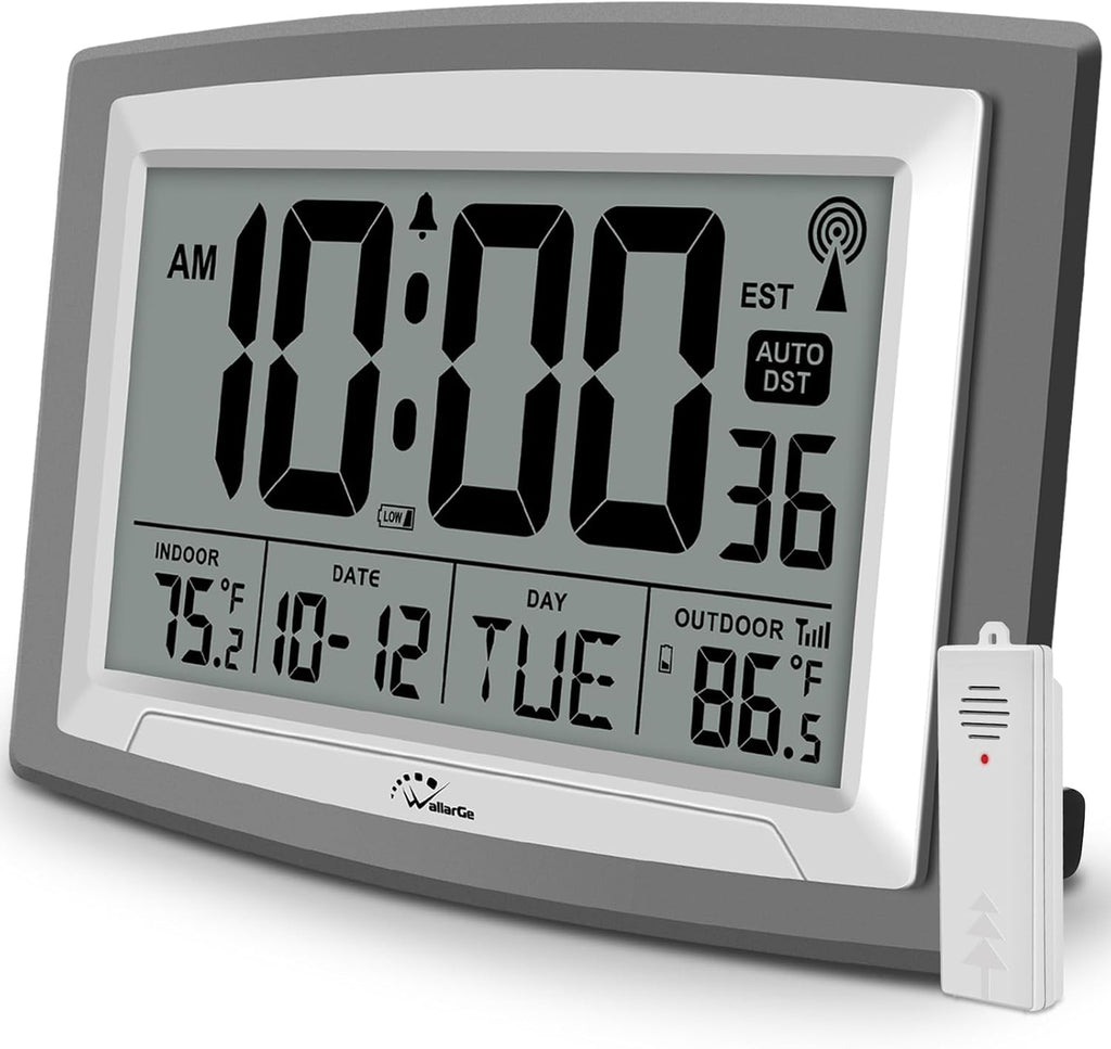 12.5 Inch Self-Setting Digital Clock with Indoor Temperature T96808
