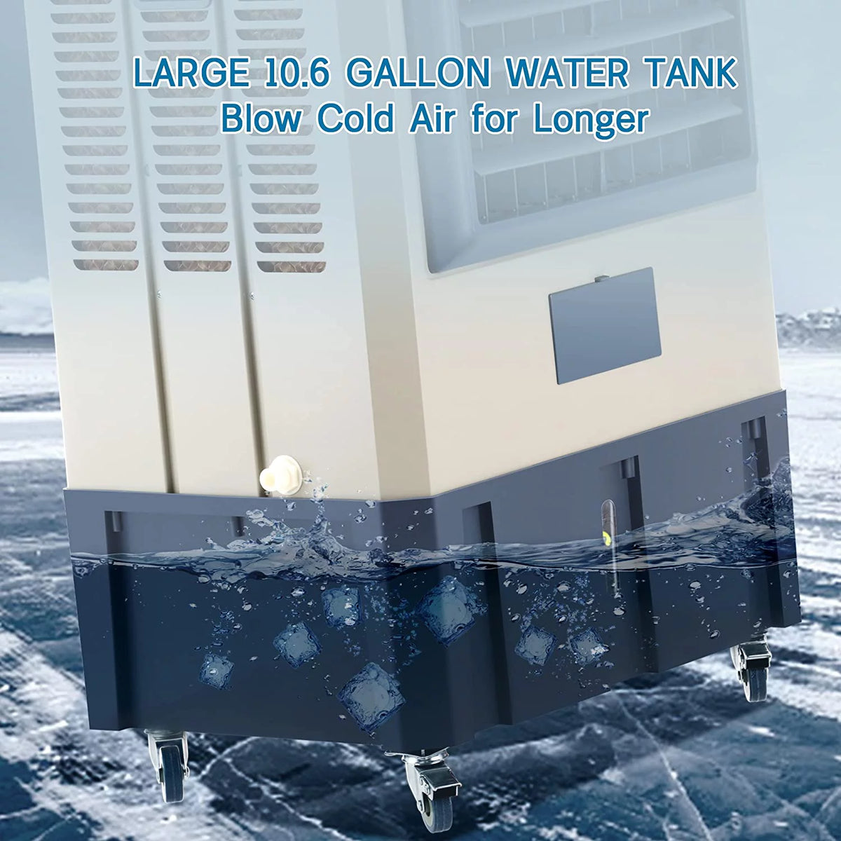 Portable Evaporative Air Cooler with 10.6-Gallons Water Tank, 3 Speeds S4427