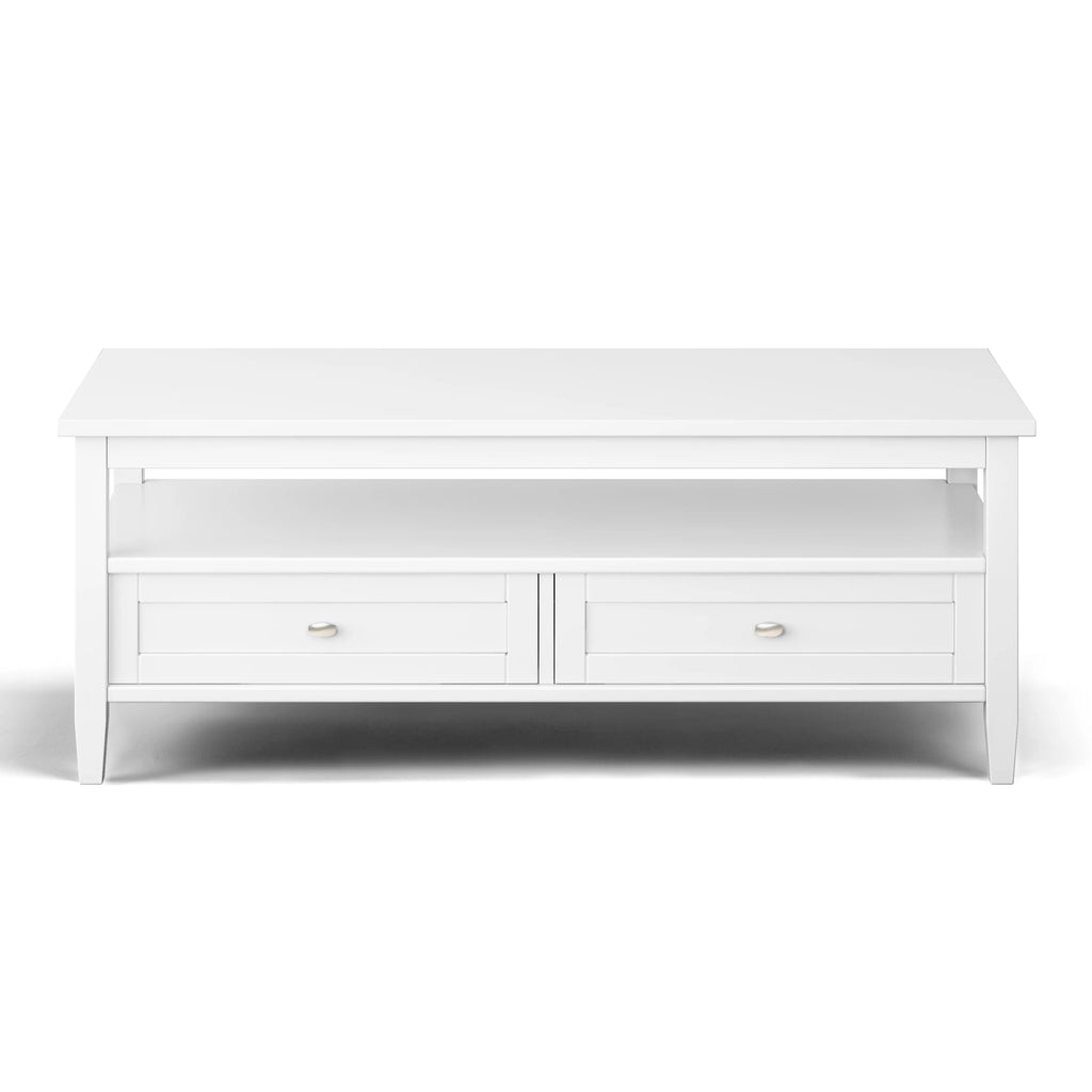 White 48 inch Solid Wood Coffee Table B238