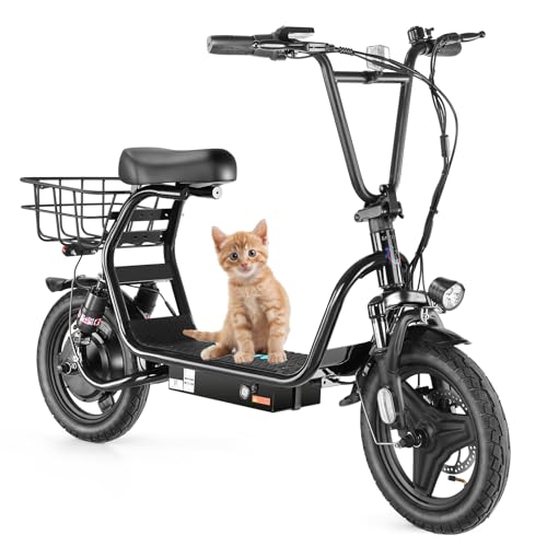 500W/800W/1200W Electric Scooter with Seat, 14" Fat Tire, Foldable R698