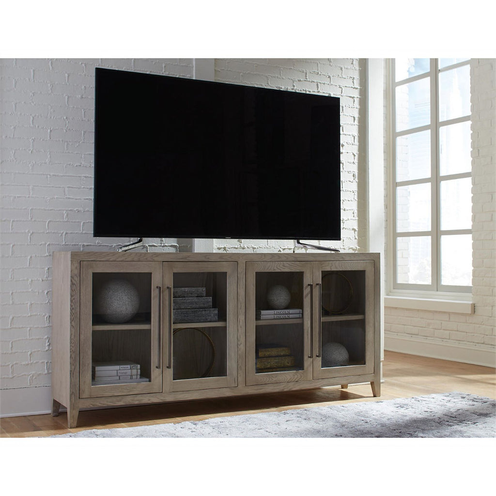 4-Door Wood Accent Cabinet in Antiqued Light Gray W95801