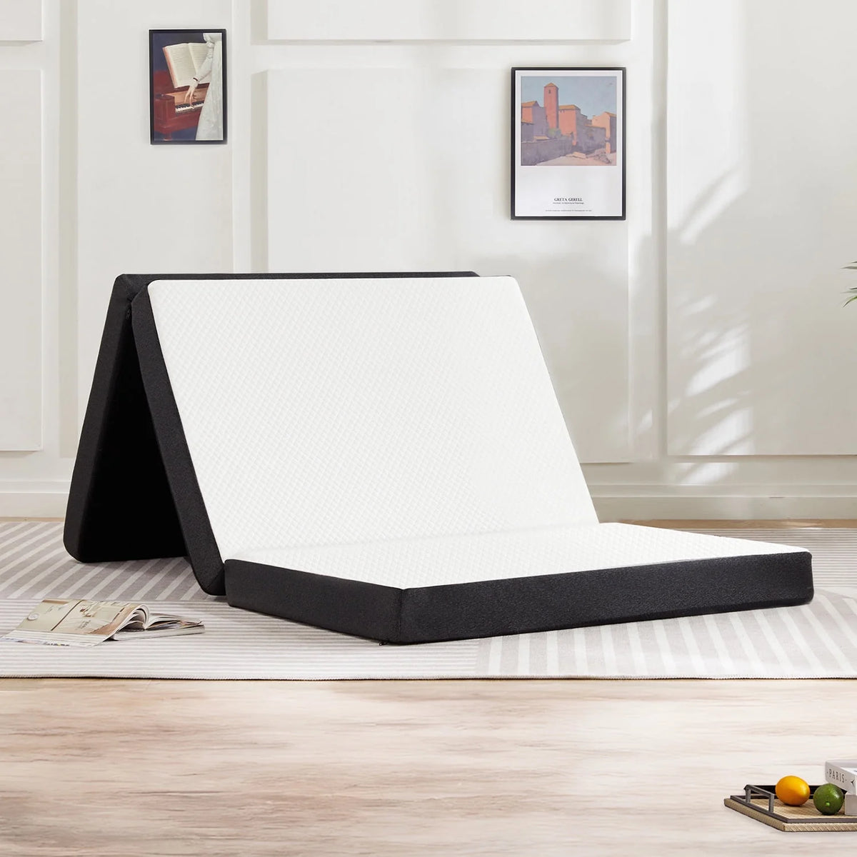 4-inch Tri Folding Memory Mattress with Removable Cover H1069