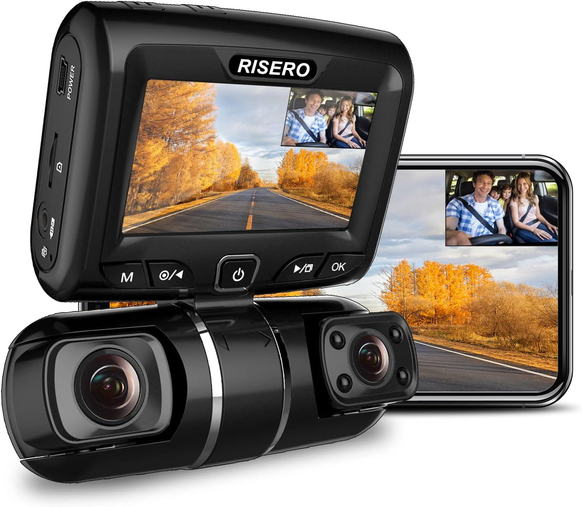 Dual Dash Cam Front and Rear 1080P Car Dashboard Camera Recorder P9955