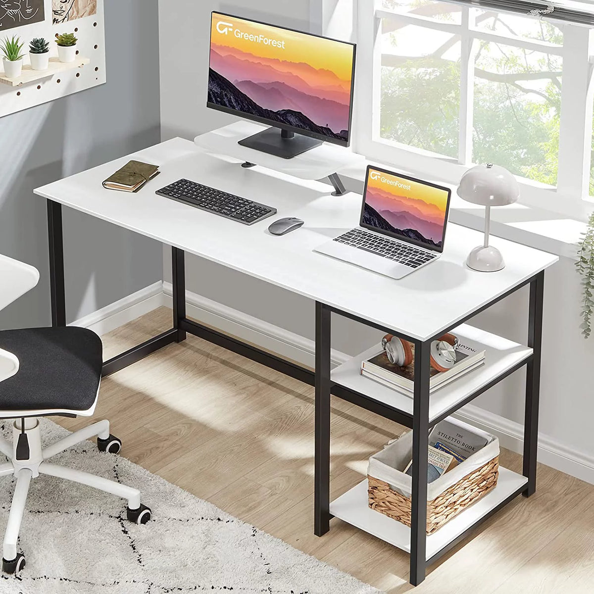 39 inch Computer Desk with Monitor Stand J374