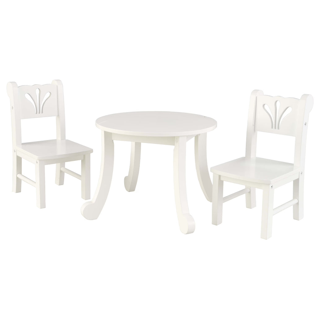 White Wooden Doll Table & Chair Set S553