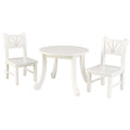 White Wooden Doll Table & Chair Set S553
