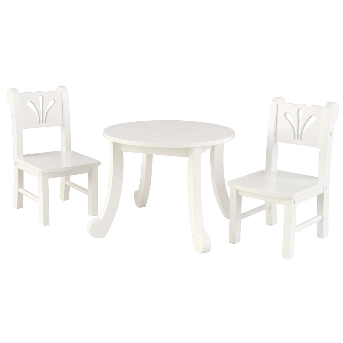 White Wooden Doll Table & Chair Set S553