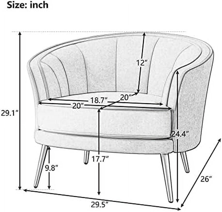 Modern Velvet Accent Barrel Chair E653002