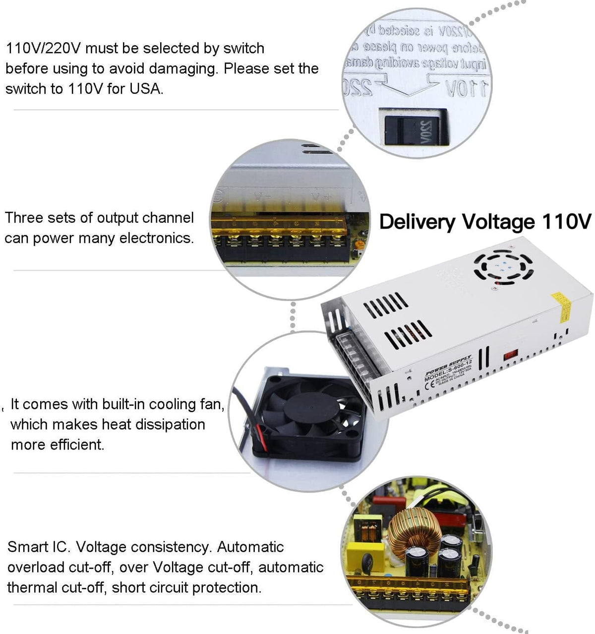 12V 50A 600W Power Supply Z327003