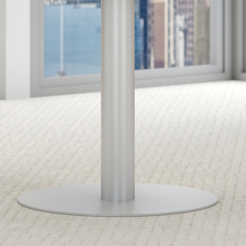Cherry Square Conference Table with Metal Disc Base W96573