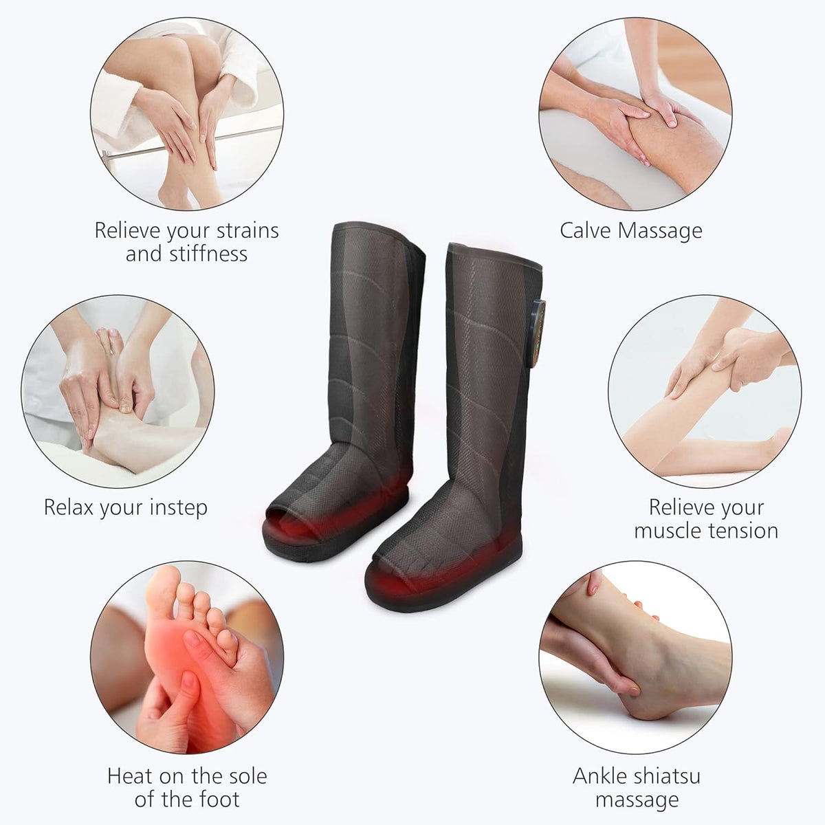 Cordless Foot and Leg Massager with Heat, Multiple Settings Y59373