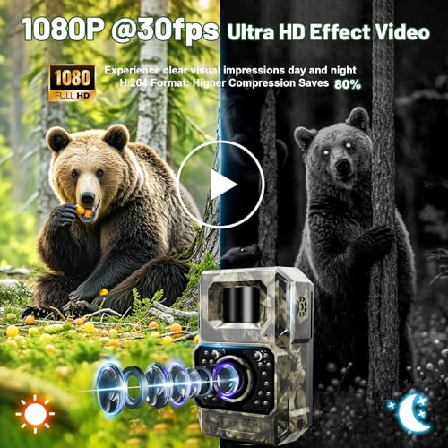 Trail Camera Bluetooth 2000mAh Rechargeable Night Vision 48MP Z36248