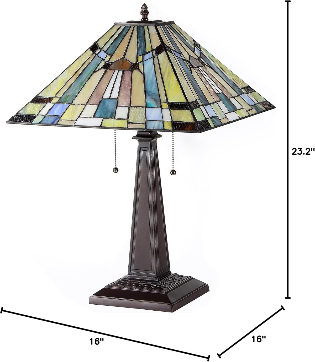 2 Light Mission Table Lamp 16" Shade V8328