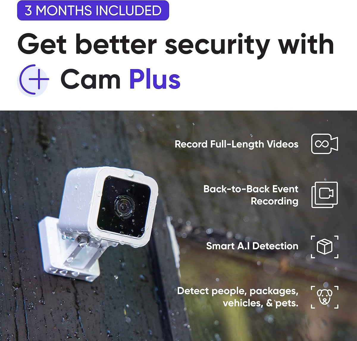 Wyze Cam v3 Wired 1080p HD Indoor/Outdoor Video Camera with Color Night Vision M4103