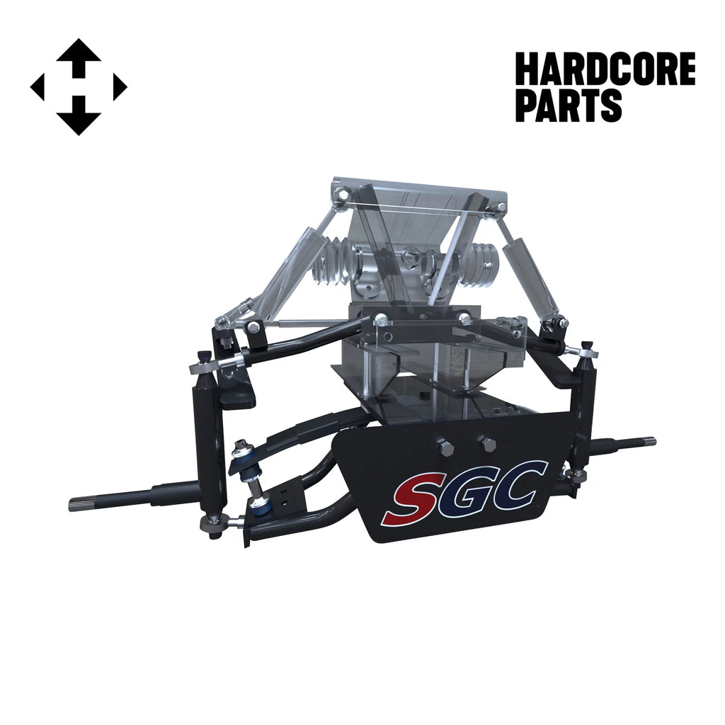6” Heavy Duty Double A-Arm Suspension Lift Kit with 12" Black Wheels and 22"x11"-12" Mud-Terrain/All-Terrain Tires Q971
