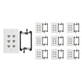 6 Port Cat6 Wall Plate, Female-Female, Pack of 10, White L1013