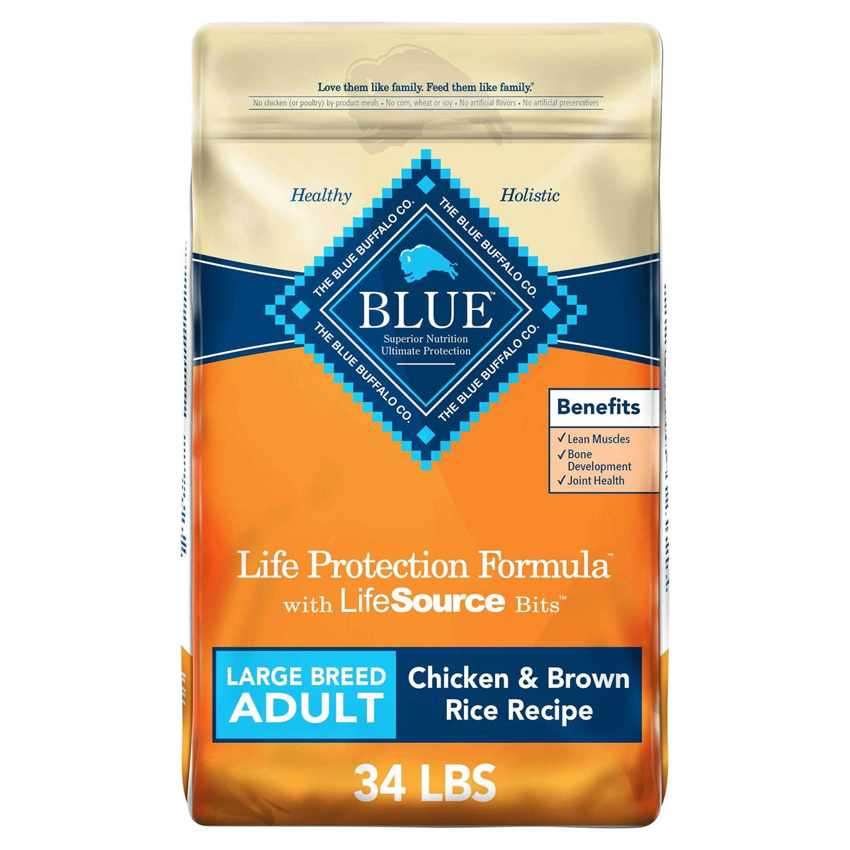 Natural Adult Large Breed Chicken and Brown Rice Dry Dog Food P985805
