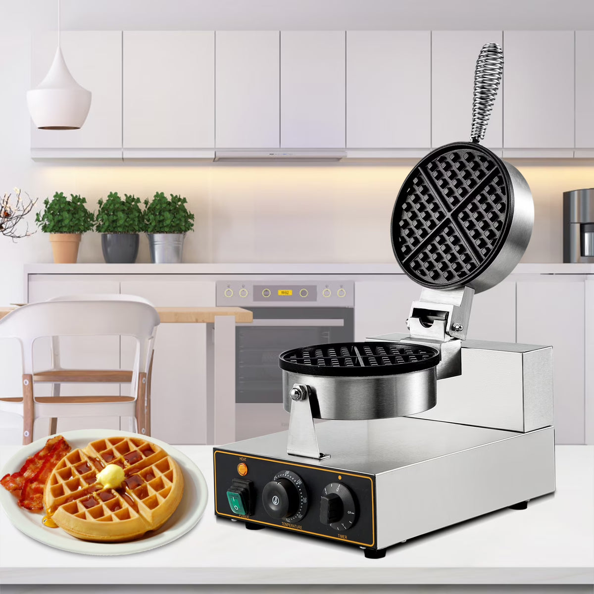Nonstick Stainless Steel Waffle Maker B9409