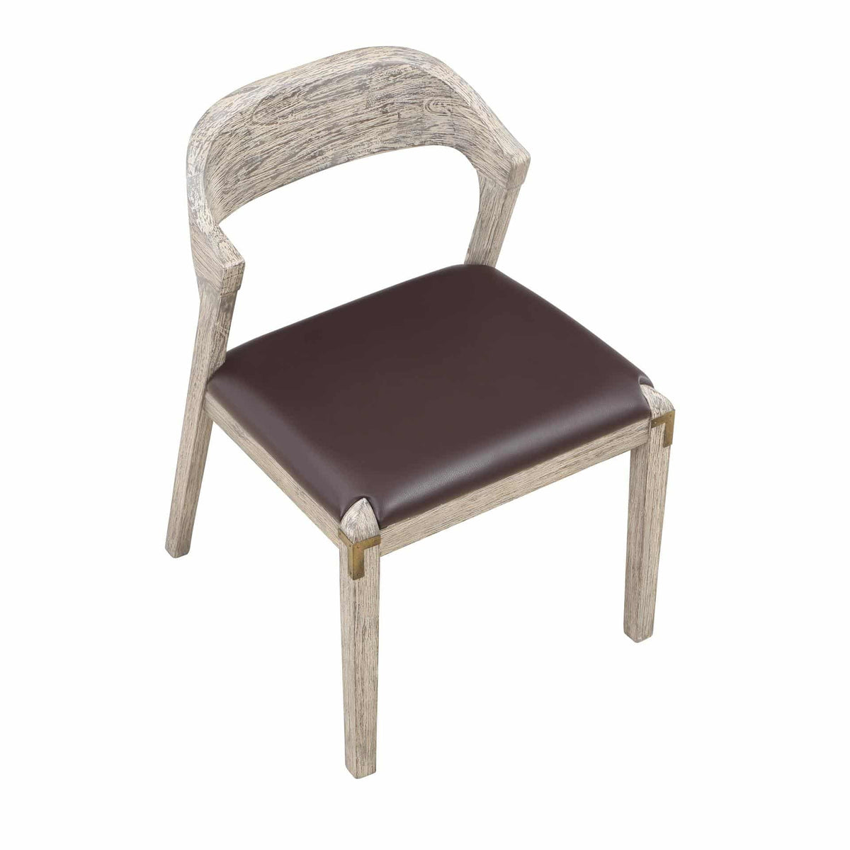 Dining Side Chair with Brown Faux Leather Z912369