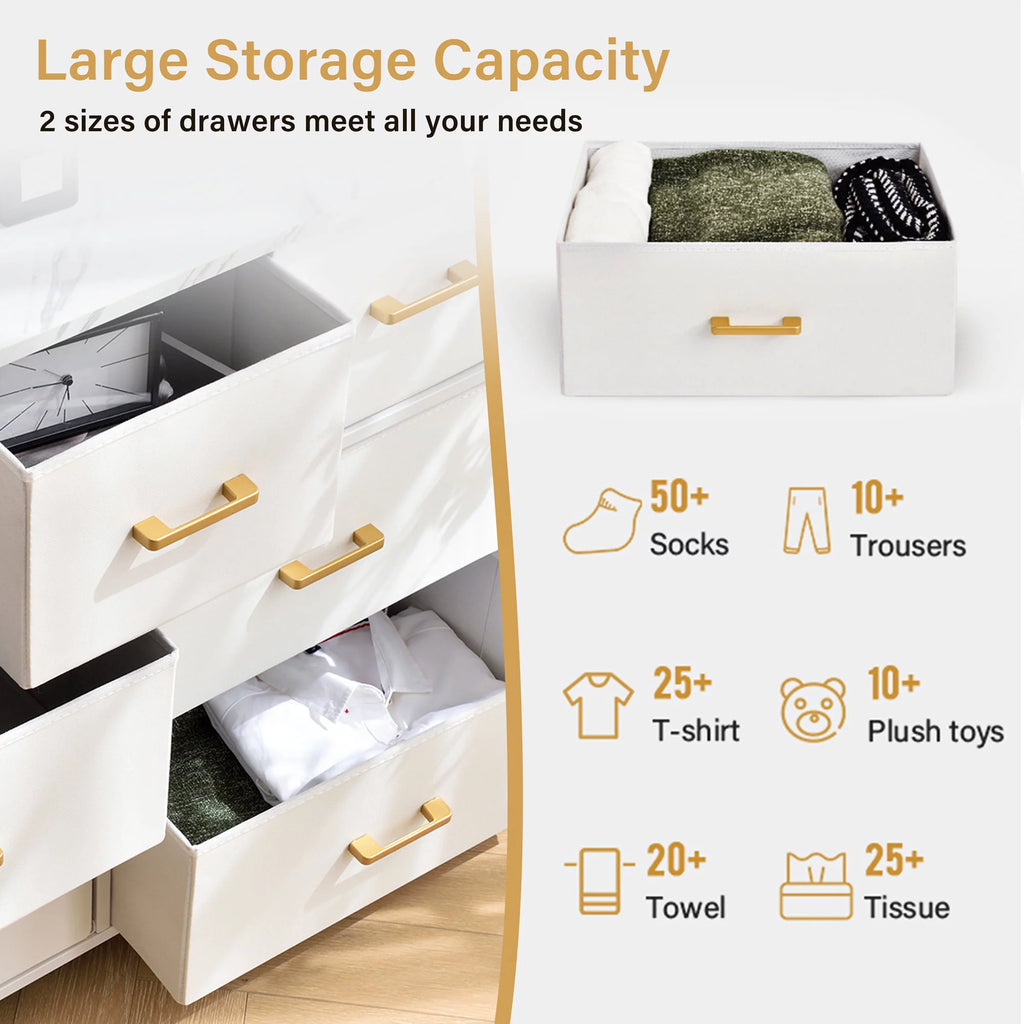 White 7 Drawer Dresser Chest Storage Organizer G26745