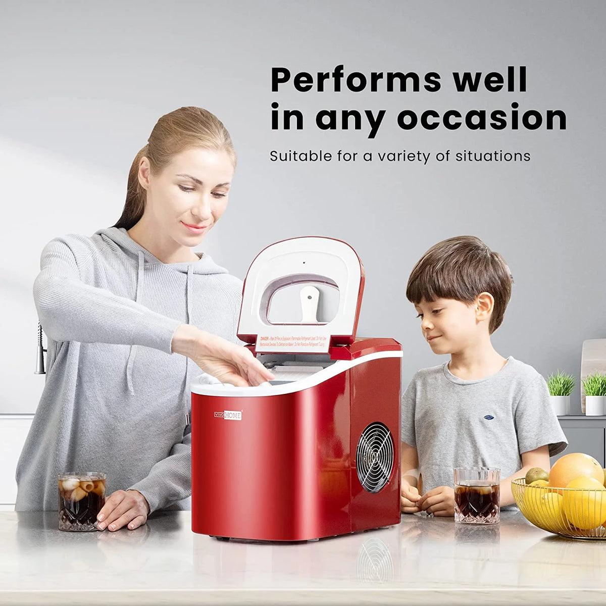 Countertop Self-Cleaning Portable Ice Maker Machine 26Lbs/24H with Ice Scoop F6587