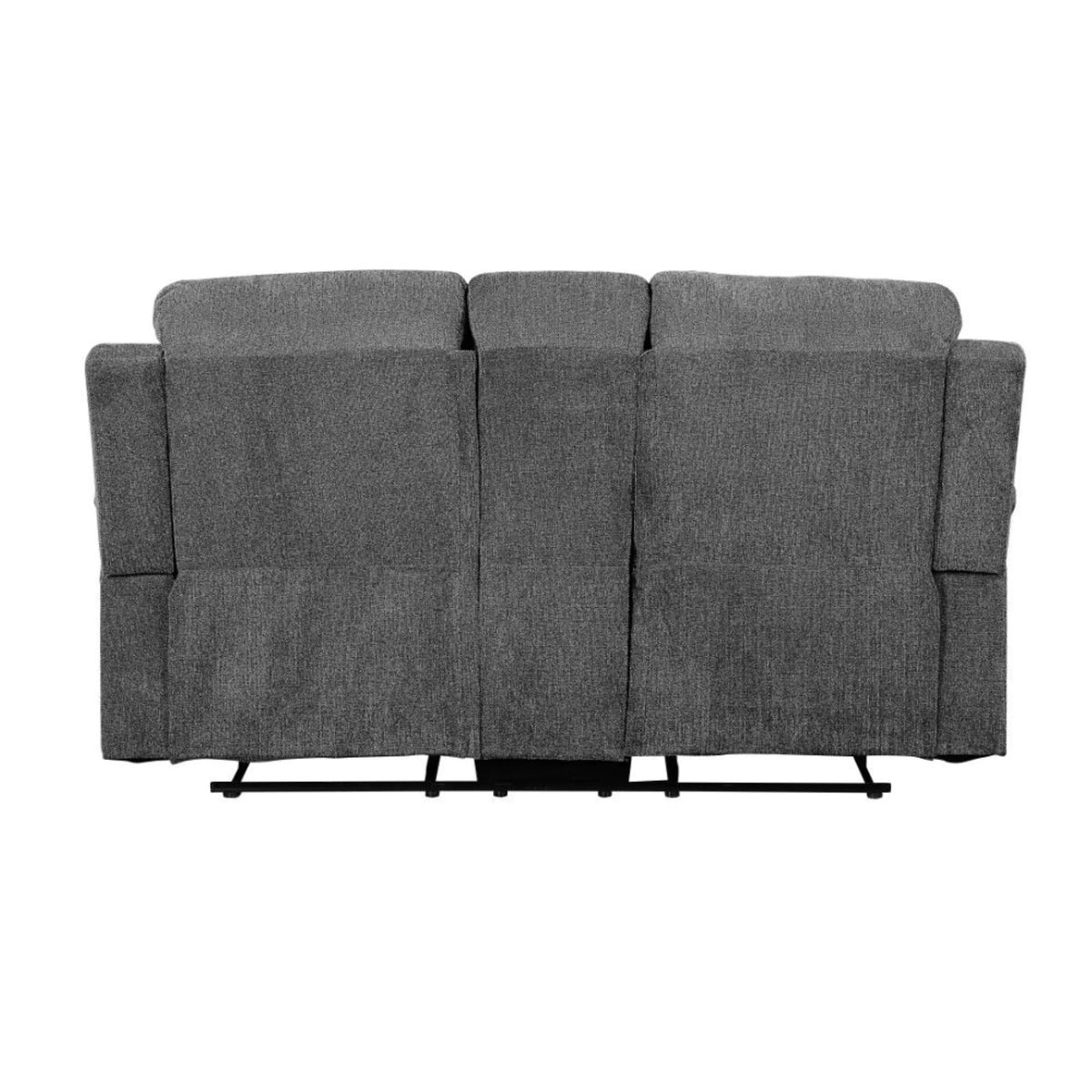 Gray Chenille Loveseat with Console L247