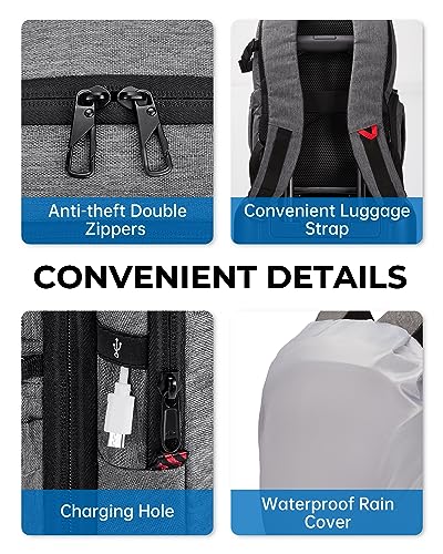Black Expandable Camera Backpack with 15.6" Laptop Compartment F25530