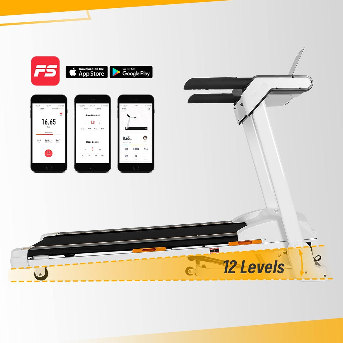 2-in-1 Folding Treadmill with Desk, Electric Treadmill with Auto Incline Bluetooth Speaker B425776