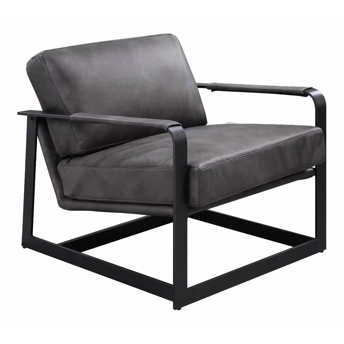 Top Grain Leather Upholstered Accent Chair O7286