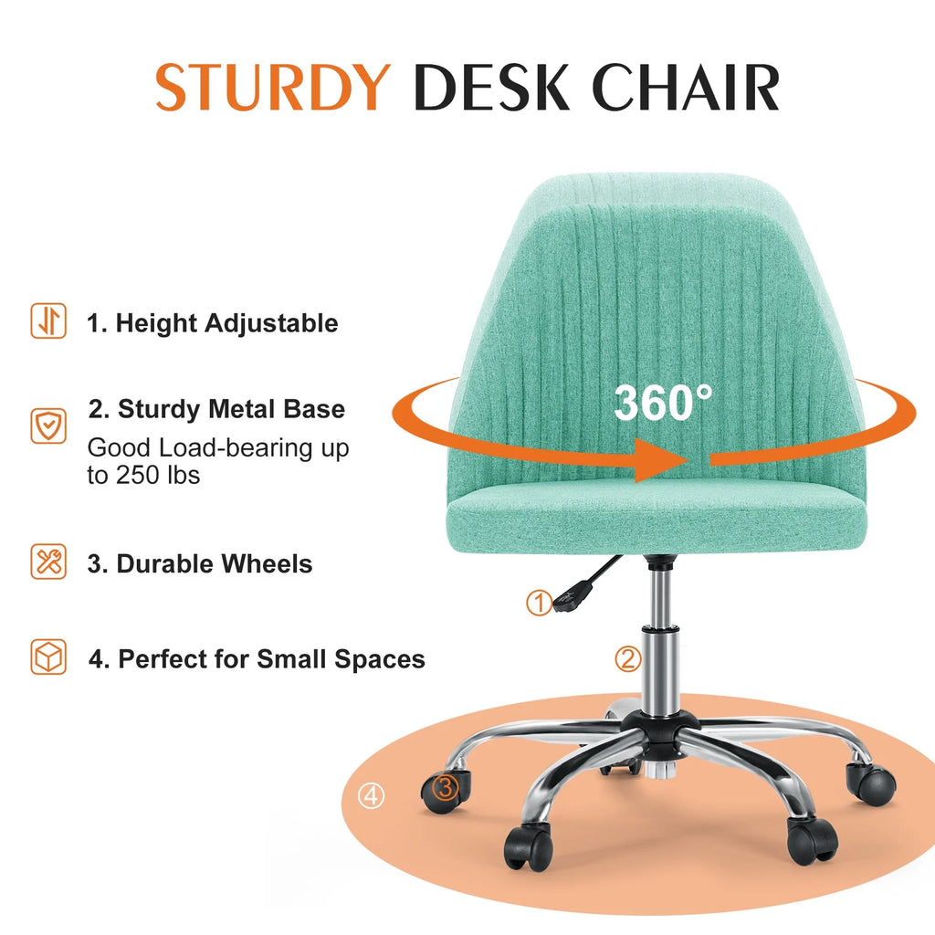 Armless Home Office Desk Chair with Wheels P83900