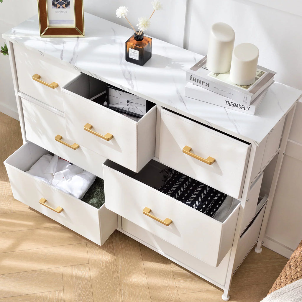 White 7 Drawer Dresser Chest Storage Organizer G26745