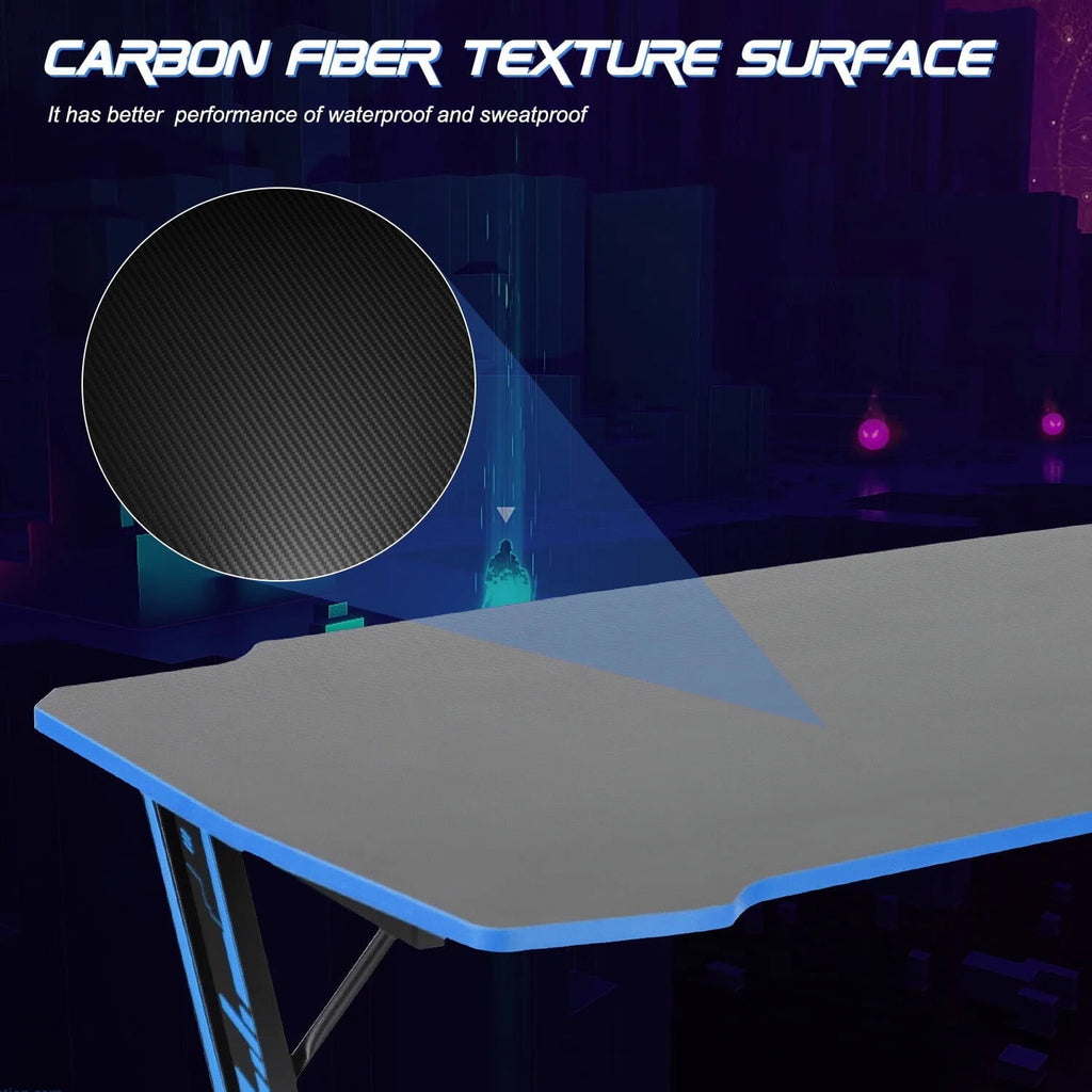 48 Inch Z-shape Gaming Desk with Headphone Hook B8940