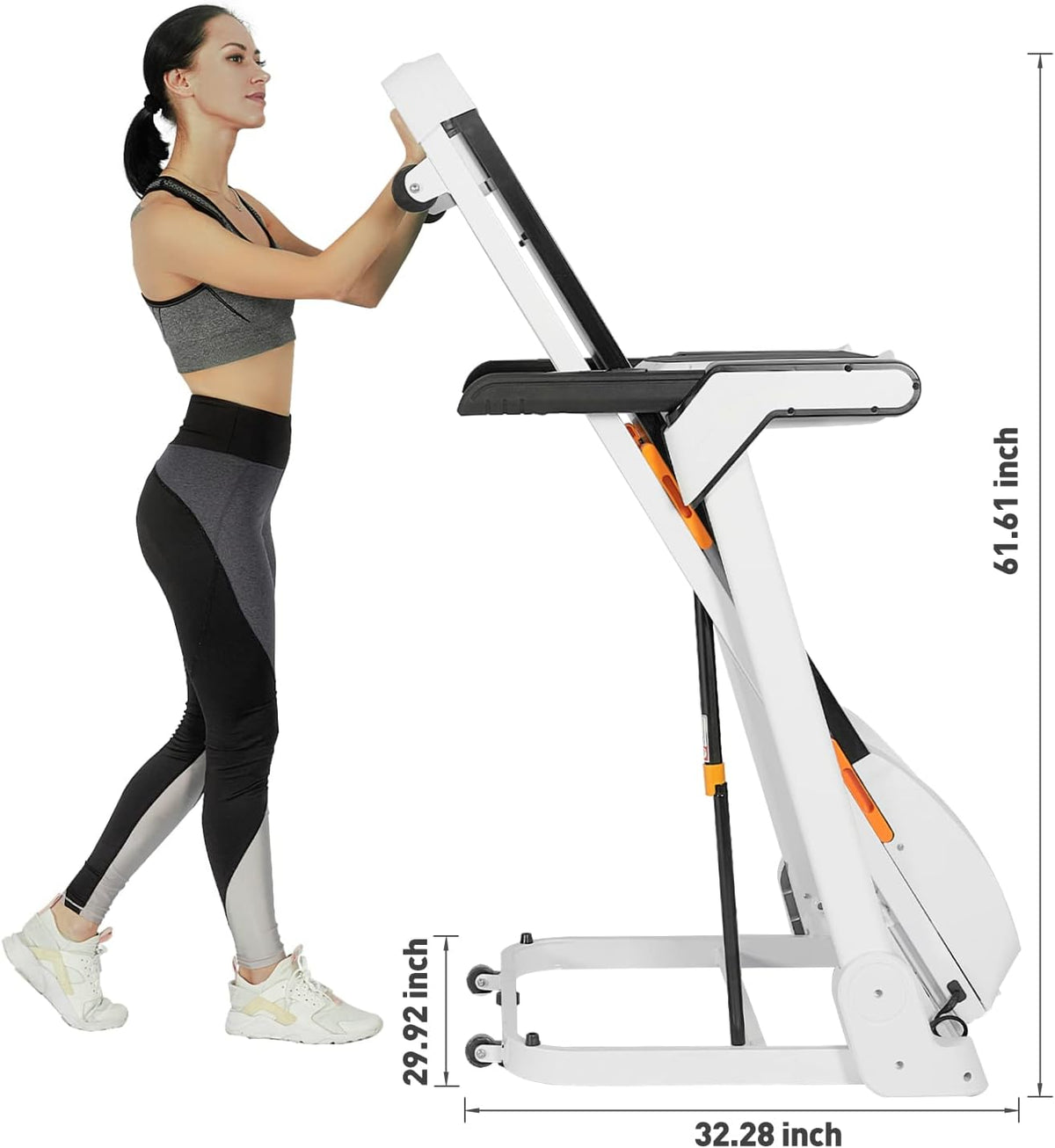 2-in-1 Folding Treadmill with Desk, Electric Treadmill with Auto Incline Bluetooth Speaker B425776