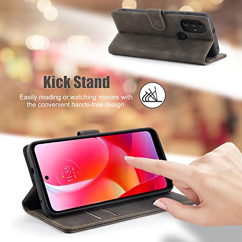 Blue Leather Wallet Case with Card Holder for Moto G Power 2022 Y1119