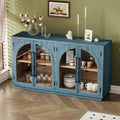 Black Large Sideboard Cabinet with 4 Glass Doors H550