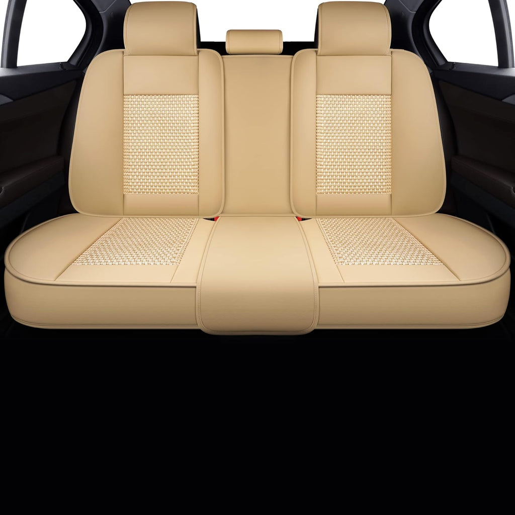 Ice Gray Faux Leather Universal Anti-Slip Car Seat Covers (2 PCS Front Seat) B755598