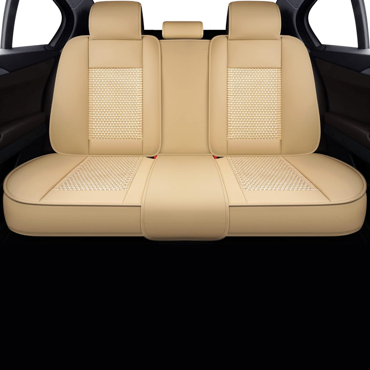 Ice Gray Faux Leather Universal Anti-Slip Car Seat Covers (2 PCS Front Seat) B755598