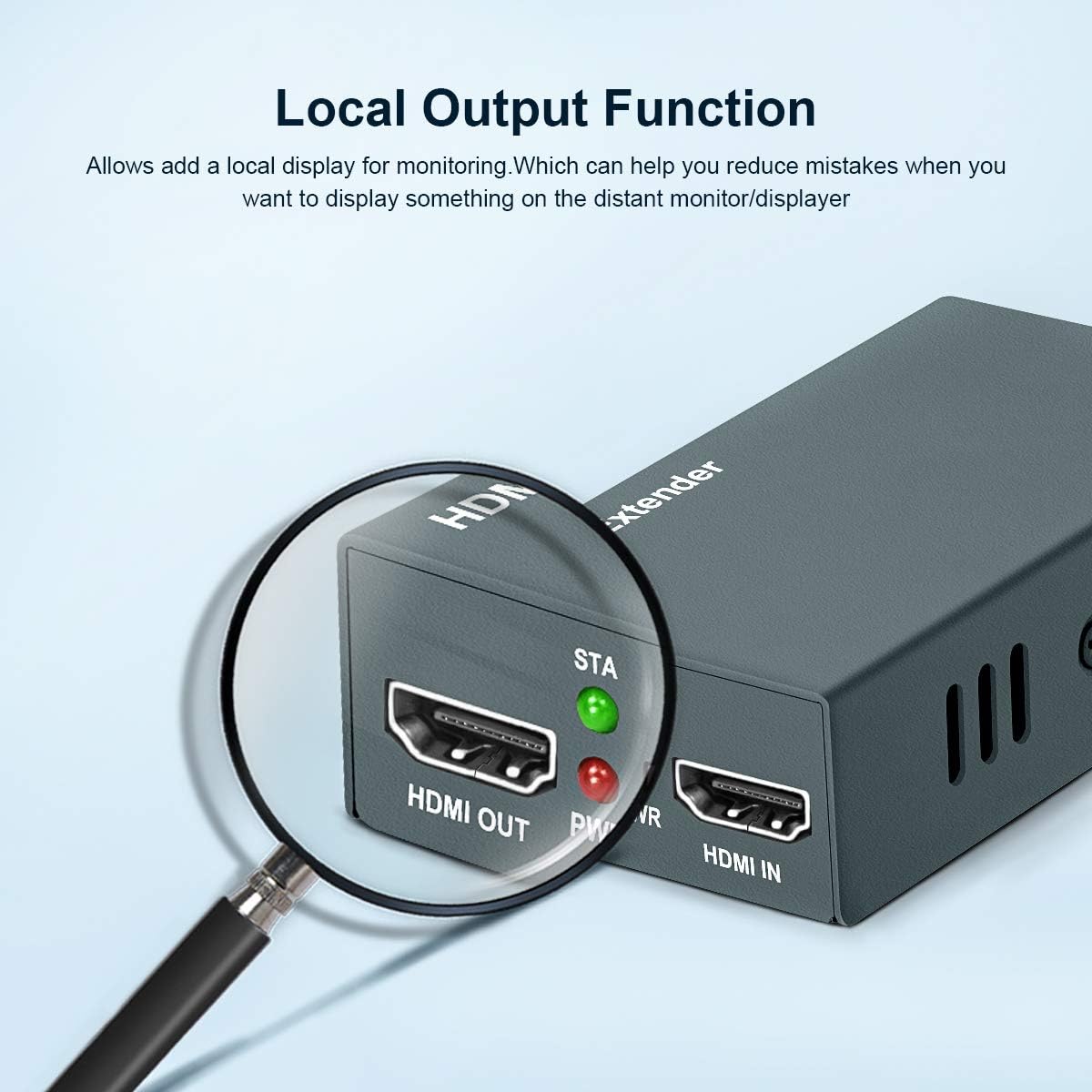1080P@60Hz HDMI Extender with Local Output, 165ft Over CAT5e/CAT6/CAT7 Cable U182