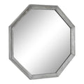 Vintage Galvanized Metal Octagon Wall Mirror, 26 x 26, Silver S675