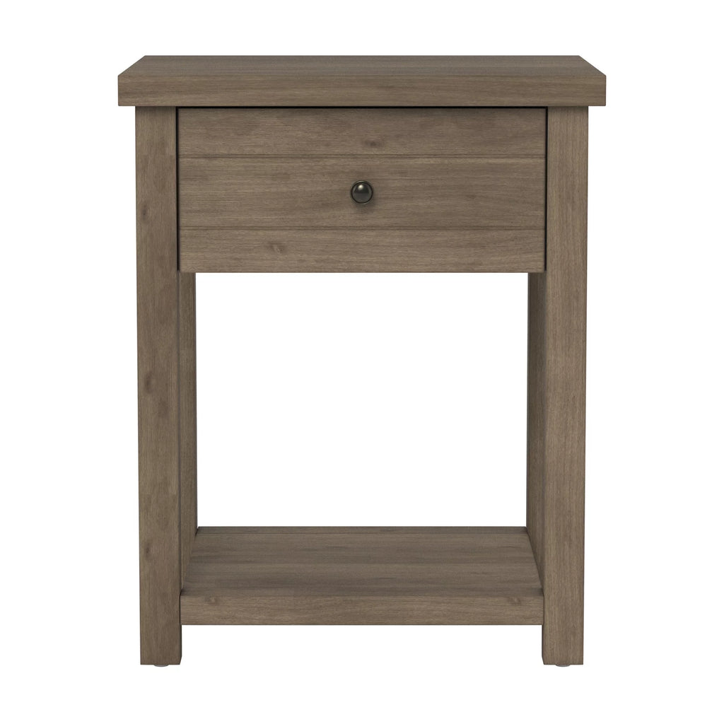 Knotty Gray Oak Wood Accent Table V879158