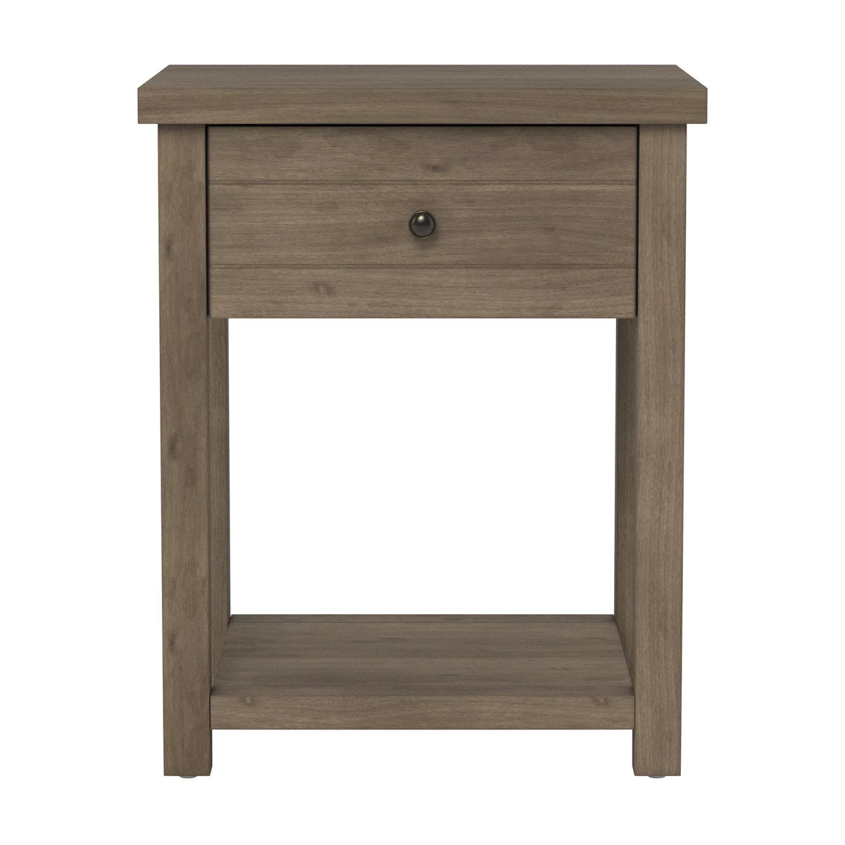 Knotty Gray Oak Wood Accent Table V879158
