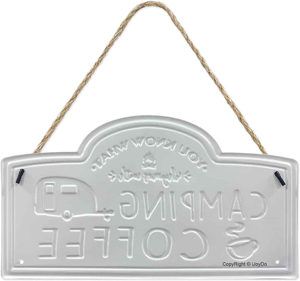 Camping Coffee Metal Sign 14 X 8 Inch Y260
