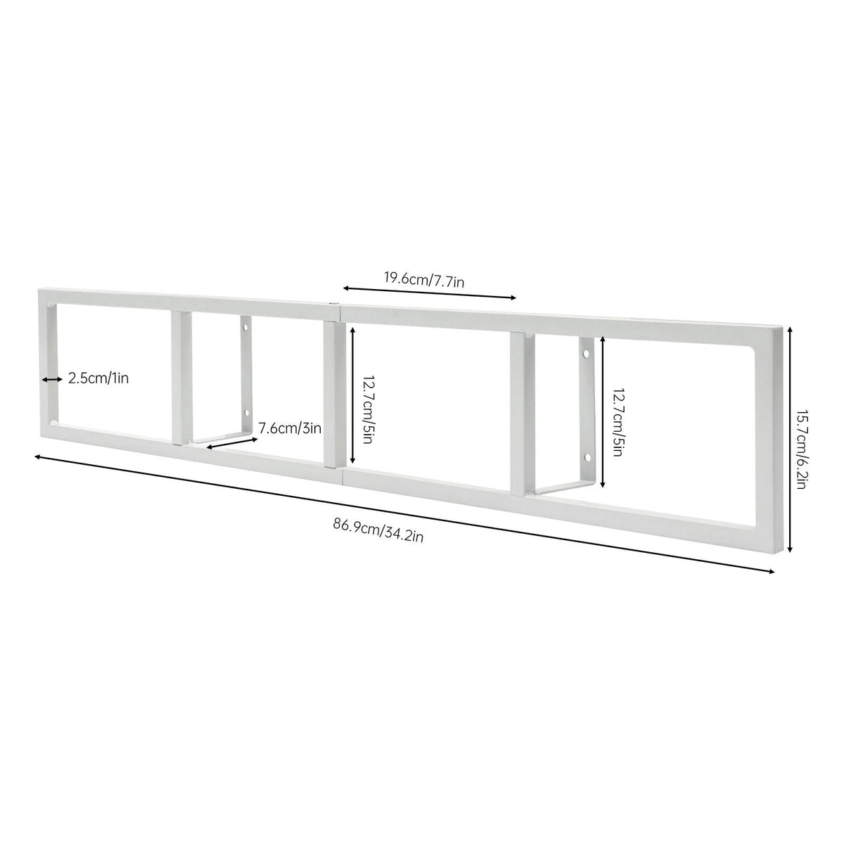 White Metal Wall Mount CD DVD Storage Rack U4433