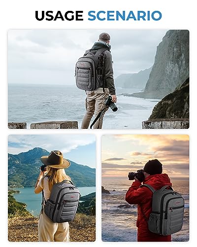 Black Expandable Camera Backpack with 15.6" Laptop Compartment F25530